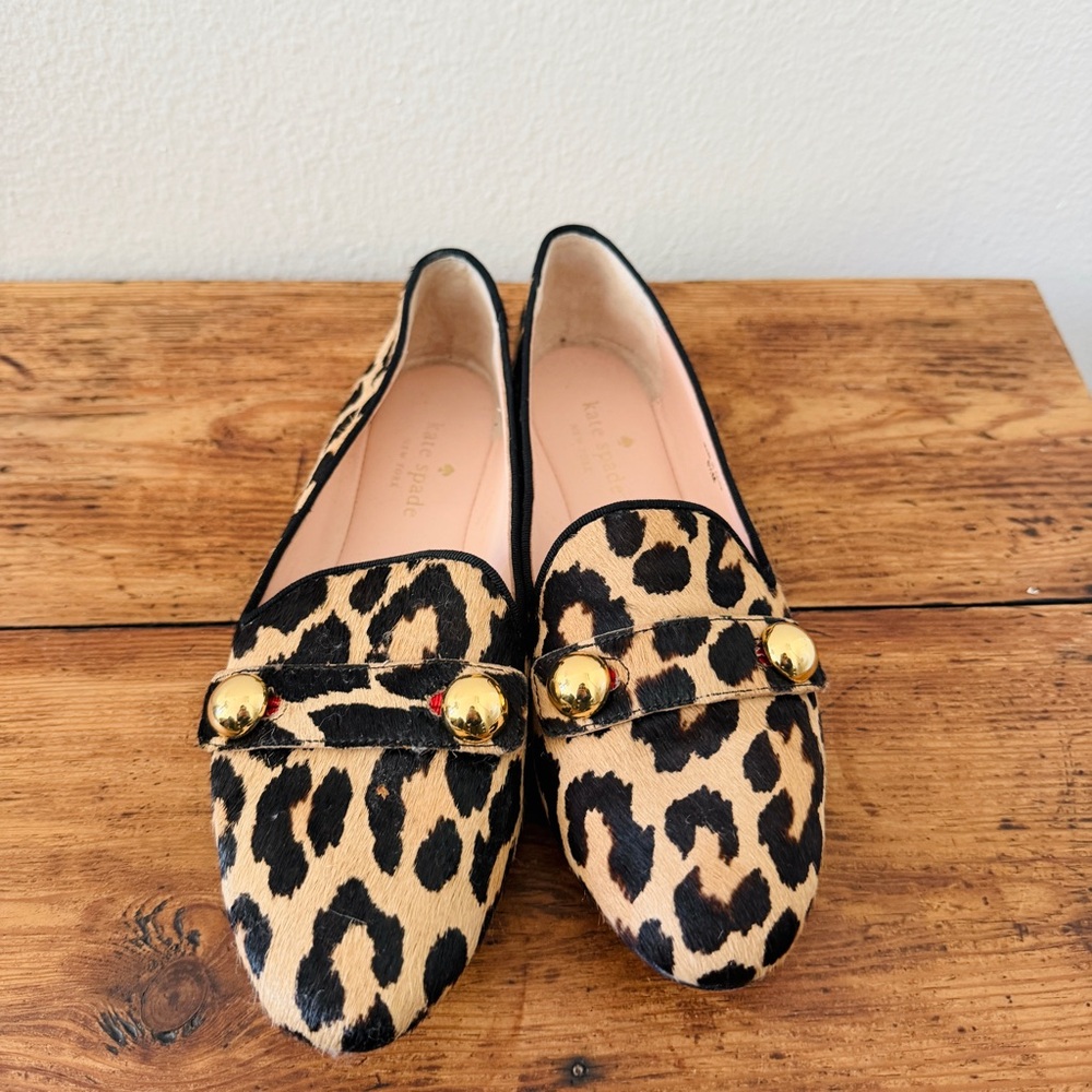 Kate Spade Sutten Animal Print Fur Flat Shoes
